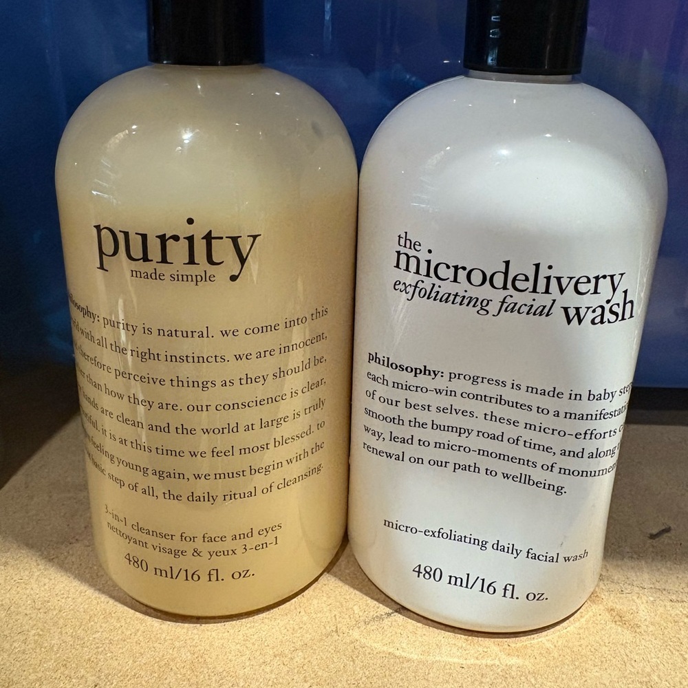 Philosophy Micro-Exfoliating Facial wash & PURITY  cleanser for face and eyes
